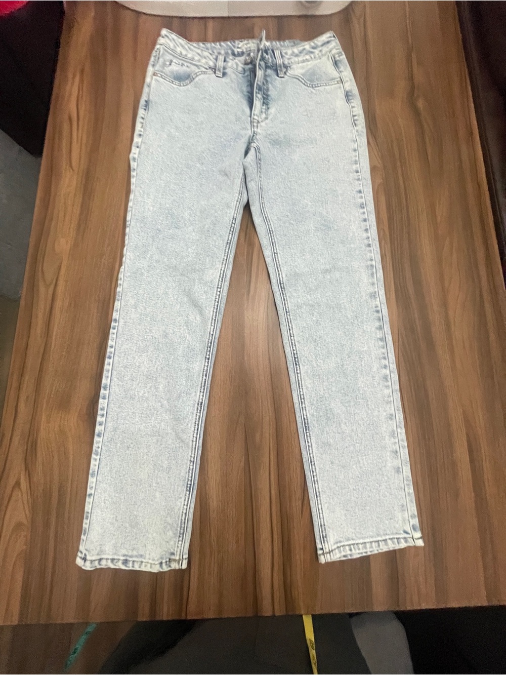 Seven7 High Rise Slim Straight Light Wash Blue Denim Jeans Sz4 4